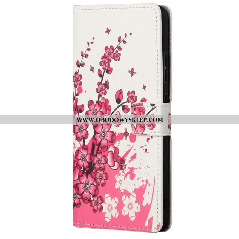 Etui Folio do Xiaomi Redmi Note 11 Pro / 11 Pro 5G Tropikalne Kwiaty