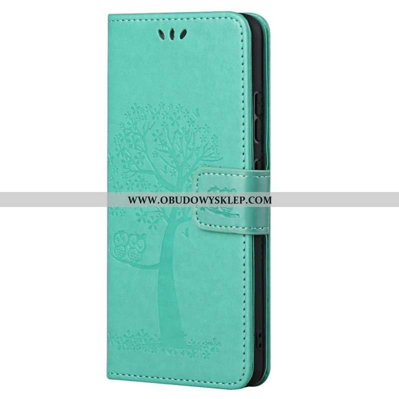 Etui Folio do Xiaomi Redmi Note 11 Pro / 11 Pro 5G z Łańcuch Drzewo Stringów I Sowy