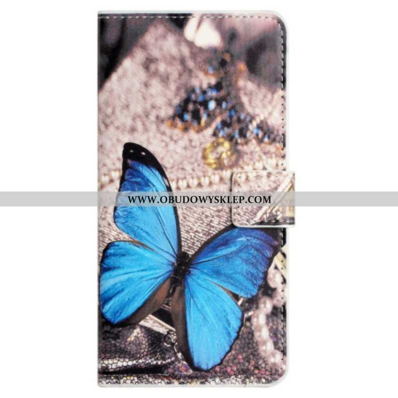 Etui Folio do Xiaomi Redmi Note 12 4G Niebieski Motyl