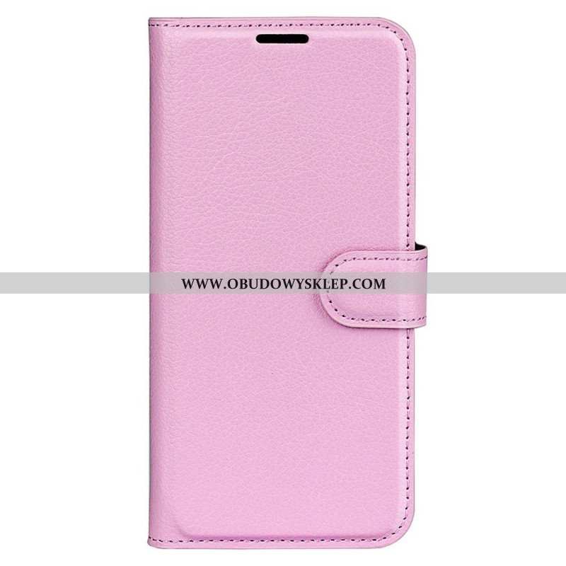 Etui Folio do Xiaomi Redmi Note 12 5G Klasyczny Efekt Skóry Liczi