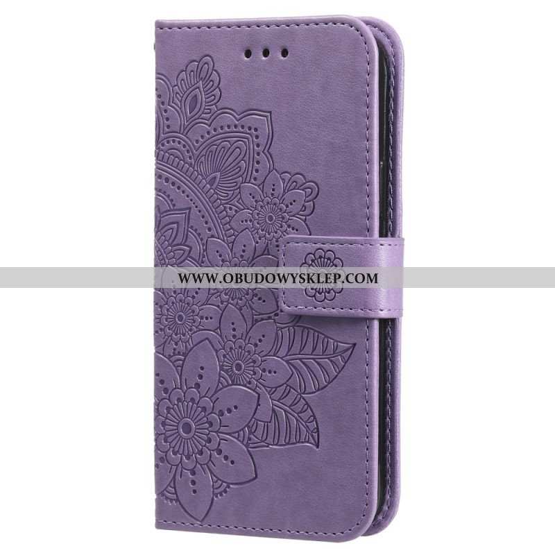 Etui Folio do Xiaomi Redmi Note 12 Pro Plus z Łańcuch Mandala Kwiatowa Na Pasku