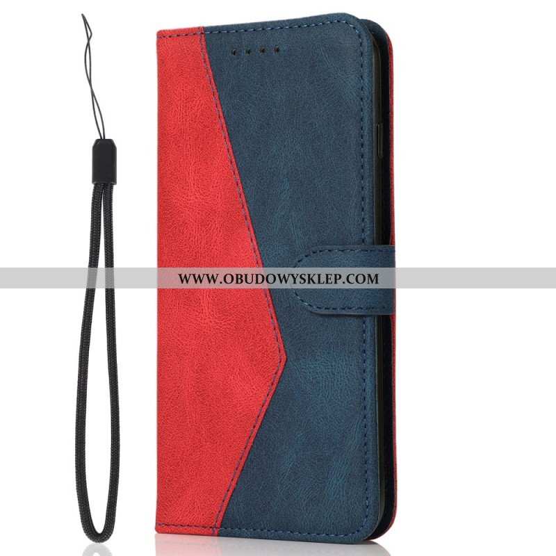 Etui Folio do Xiaomi Redmi Note 12 Pro z Łańcuch Dwukolorowy Pasek