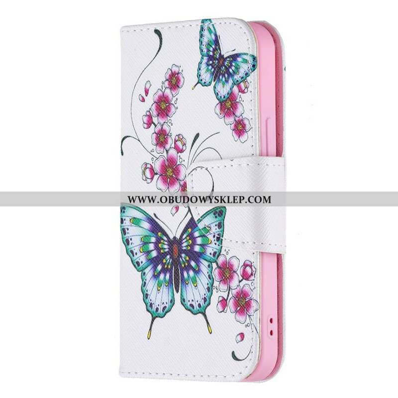 Etui Folio do iPhone 13 Mini Cudowne Motyle