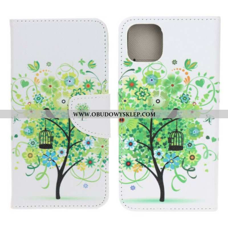 Etui Folio do iPhone 13 Mini Kwitnące Drzewo