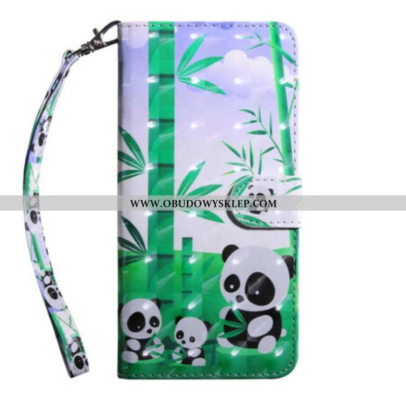 Etui Folio do iPhone 13 Mini Pandy Z Jasnymi Plamami