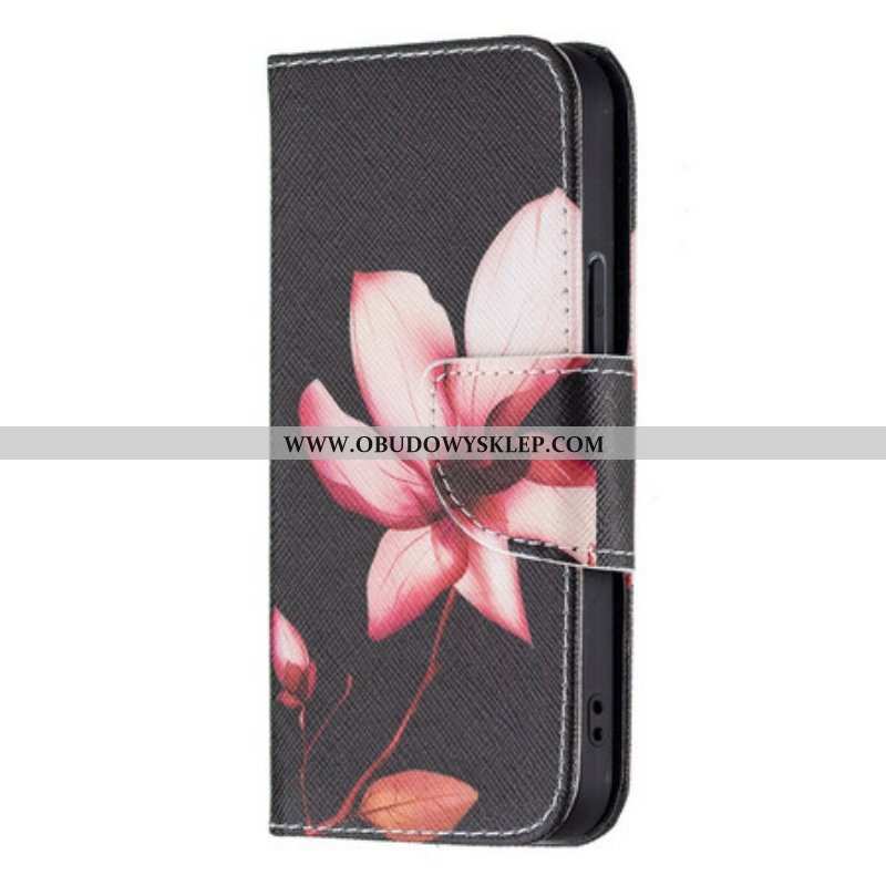 Etui Folio do iPhone 13 Mini Różowy Kwiat