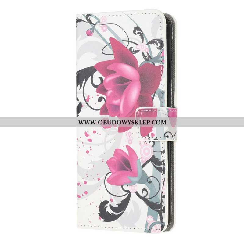 Etui Folio do iPhone 13 Mini Tropikalne Kwiaty