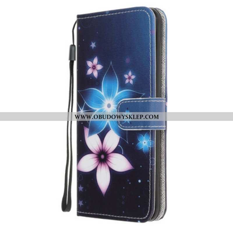 Etui Folio do iPhone 13 Mini z Łańcuch Kwiaty Paska Księżycowego