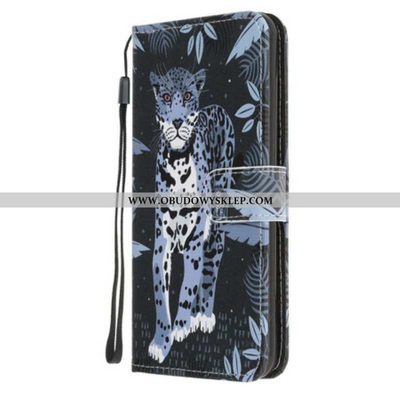 Etui Folio do iPhone 13 Mini z Łańcuch Lampart Na Ramiączkach