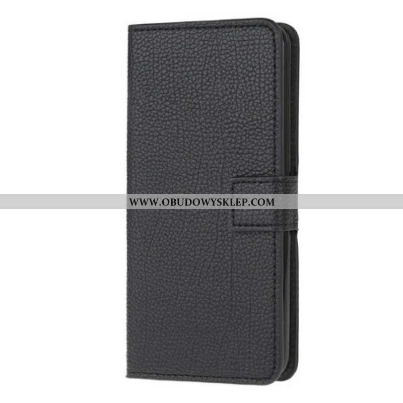 Etui Folio do iPhone 13 Pro Efekt Skóry Licowej Liczi