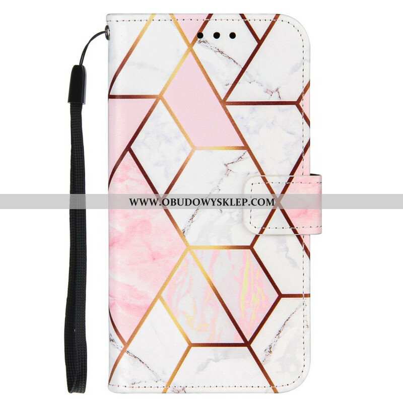 Etui Folio do iPhone 13 Pro Geometryczny Marmur