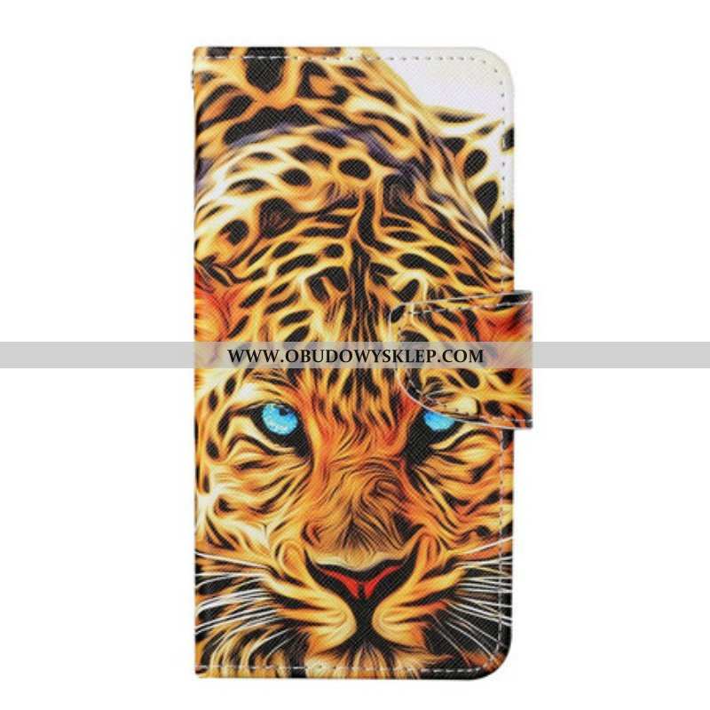 Etui Folio do iPhone 13 Pro Tygrys Ze Smyczą