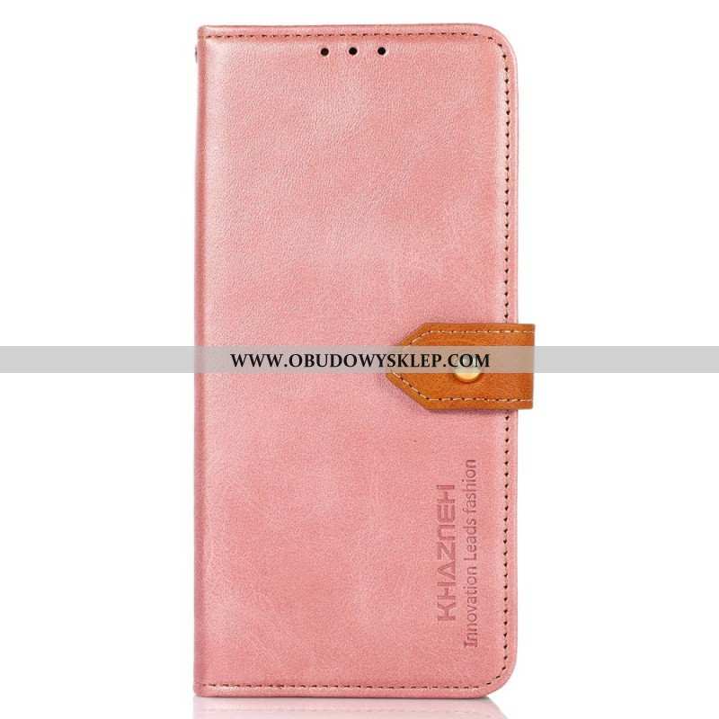 Etui Folio do iPhone 14 Dwukolorowe Złote Zapięcie Khazneh