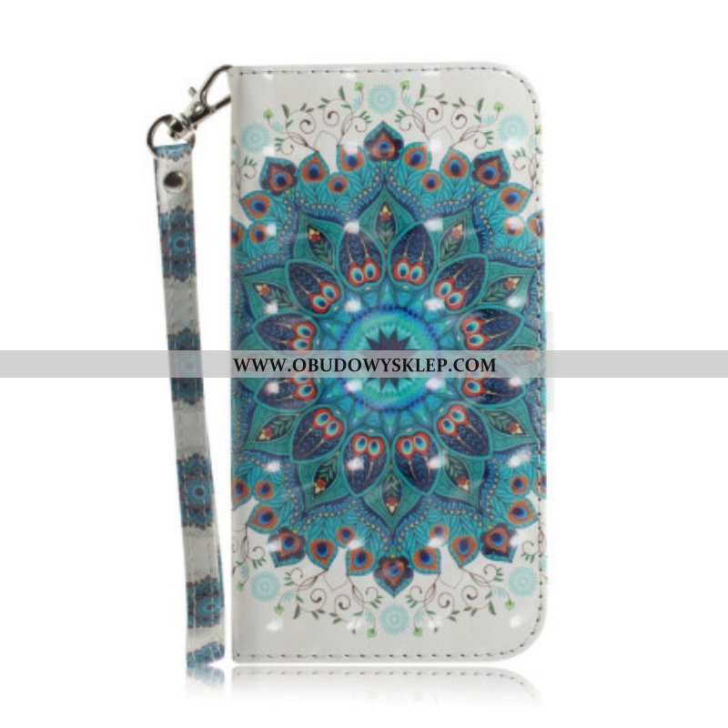 Etui Folio do iPhone 14 Plus z Łańcuch Paskowata Mandala