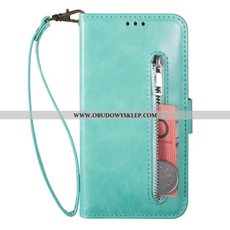 Etui Folio do iPhone 14 Pro z Łańcuch Portmonetka Na Monety Ze Smyczą