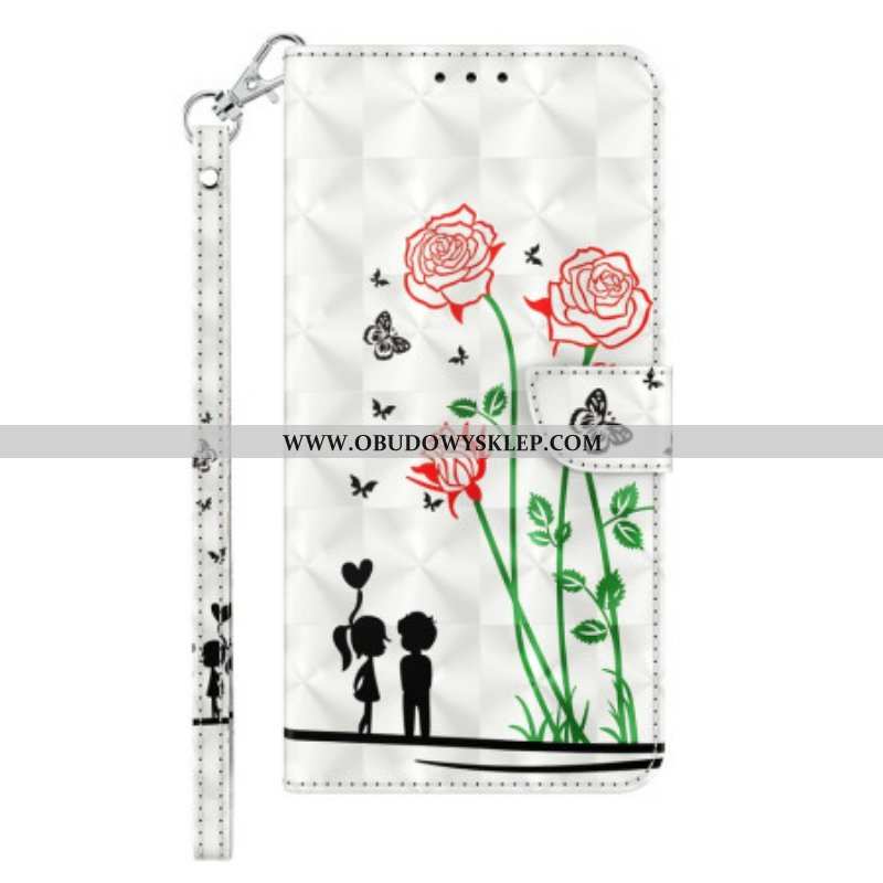 Etui Folio do iPhone 14 Pro z Łańcuch Smycz Love Dandelions