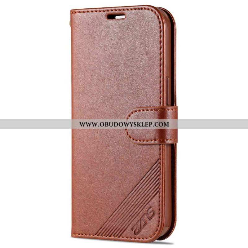 Etui Folio do iPhone 14 Stylizacja Skóry Azns