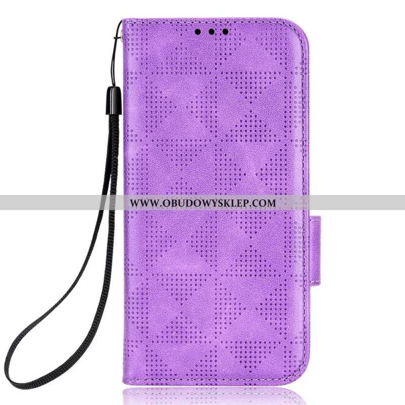 Etui Folio do iPhone 14 Trójkąty Ze Smyczą