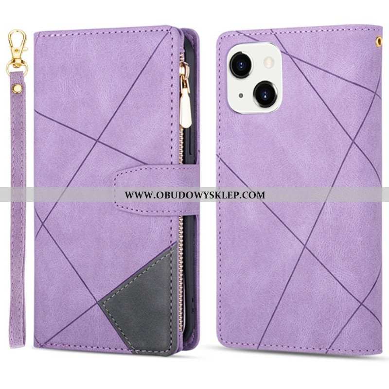 Etui Folio do iPhone 14 z Łańcuch Geometria Paska