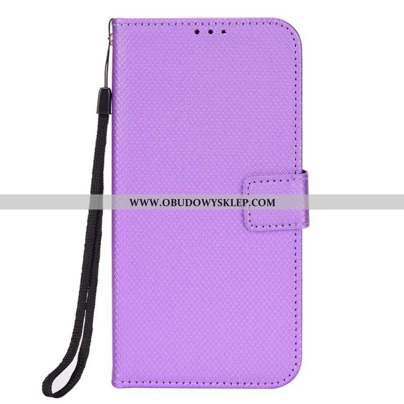 Etui Folio do iPhone 14 z Łańcuch Stylowa Sztuczna Skóra Z Paskami