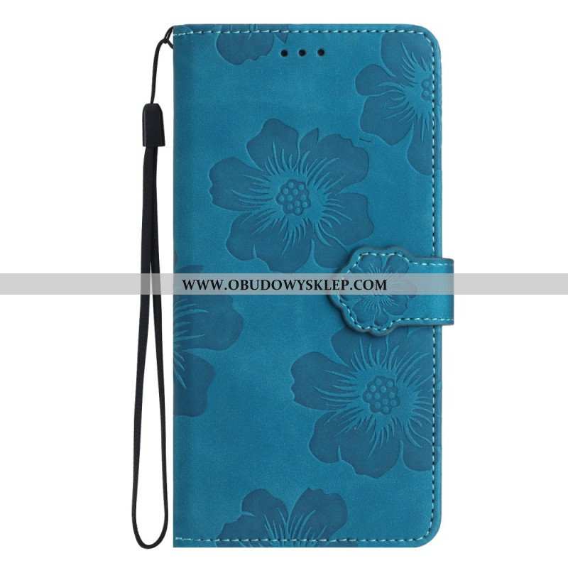 Etui Folio do iPhone 15 Nadruk Kwiatowy