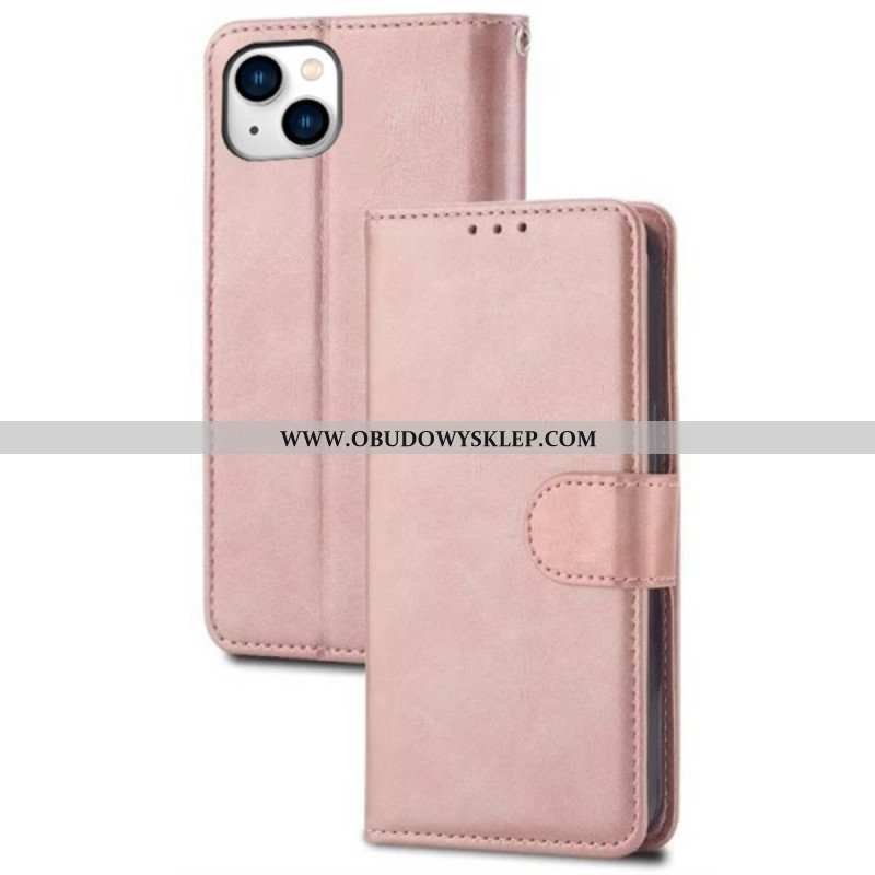 Etui Folio do iPhone 15 Plus Trzeźwa Sztuczna Skóra