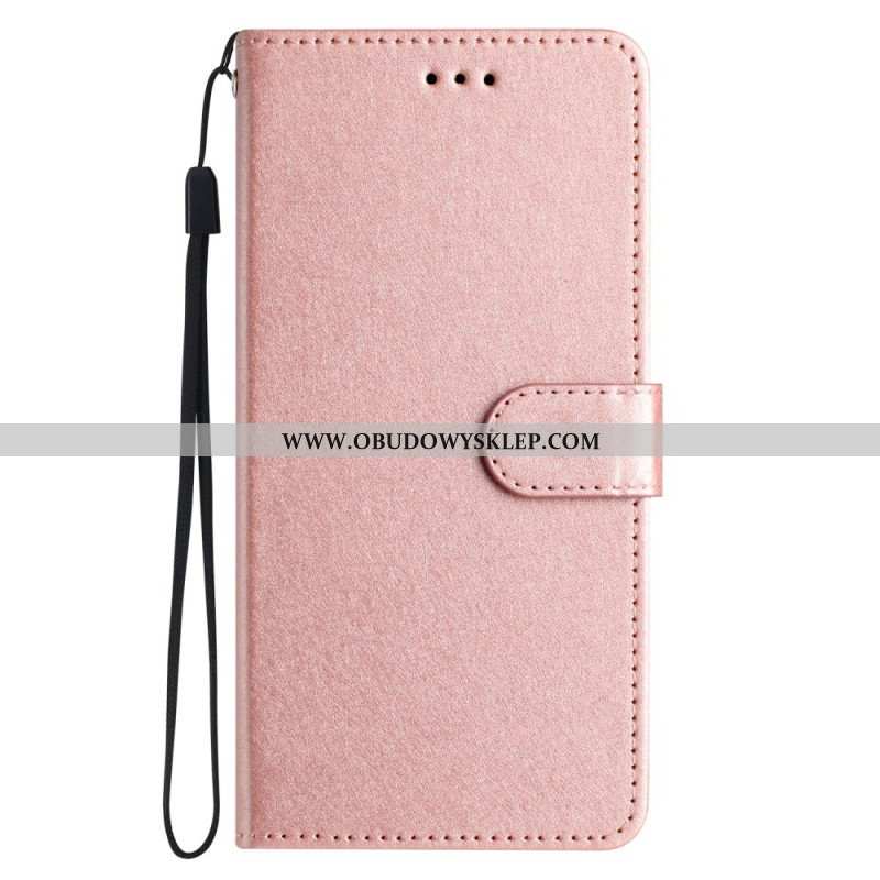 Etui Folio do iPhone 15 Plus z Łańcuch Pastelowy Z Paskiem