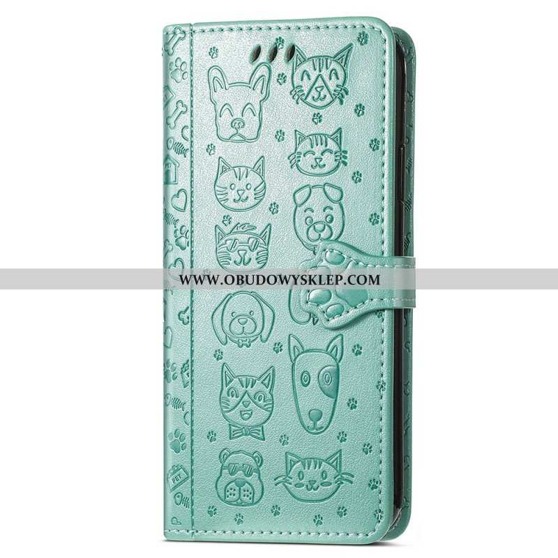 Etui Folio do iPhone 15 Pro Animowane Zwierzęta