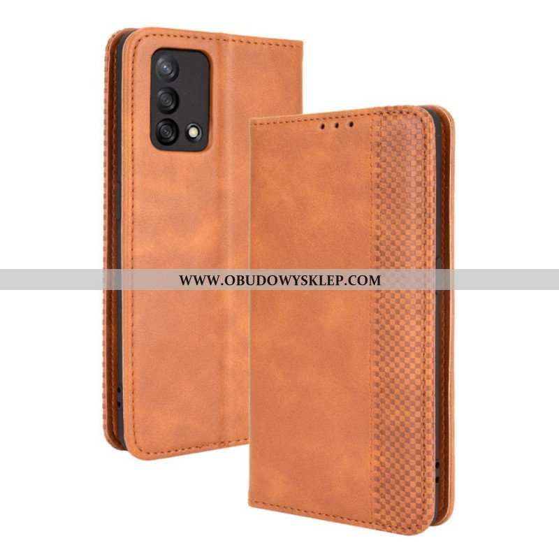 Etui Na Telefon do Oppo A74 4G Etui Folio Stylizowany Efekt Skóry W Stylu Vintage