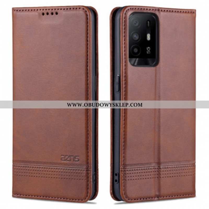 Etui Na Telefon do Oppo A94 5G Etui Folio Stylizacja Skóry Azns