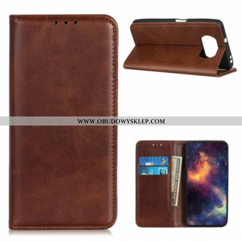 Etui Na Telefon do Poco X3 / X3 Pro / X3 NFC Etui Folio Skóra Liczi Premium Split