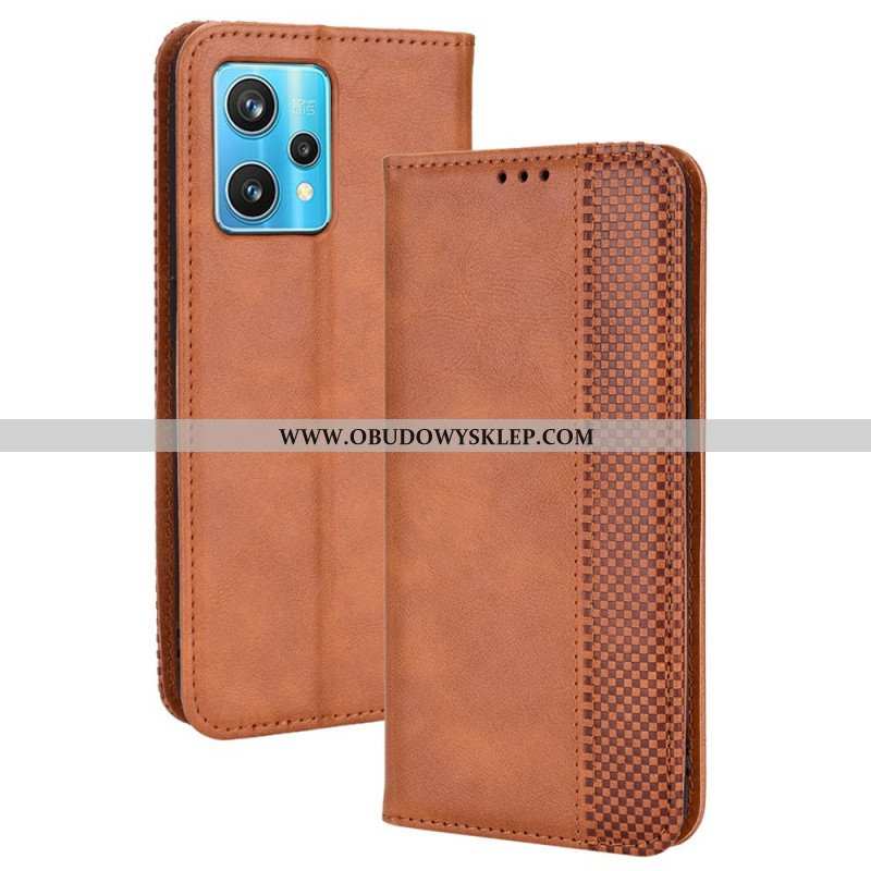 Etui Na Telefon do Realme 9 5G Etui Folio Stylizowany Efekt Skóry W Stylu Vintage