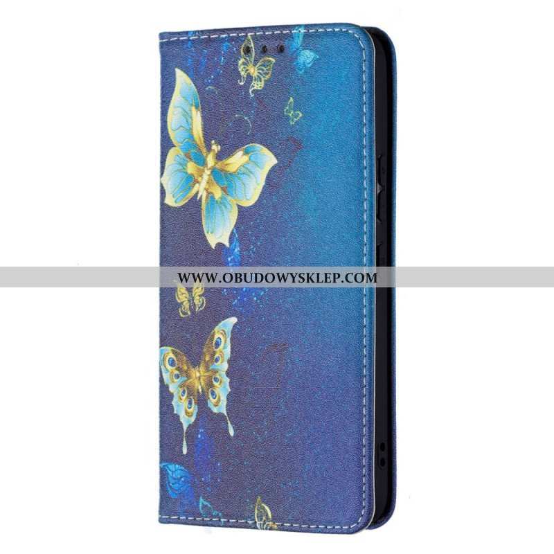 Etui Na Telefon do Samsung Galaxy S22 5G Etui Folio Kolorowe Motyle