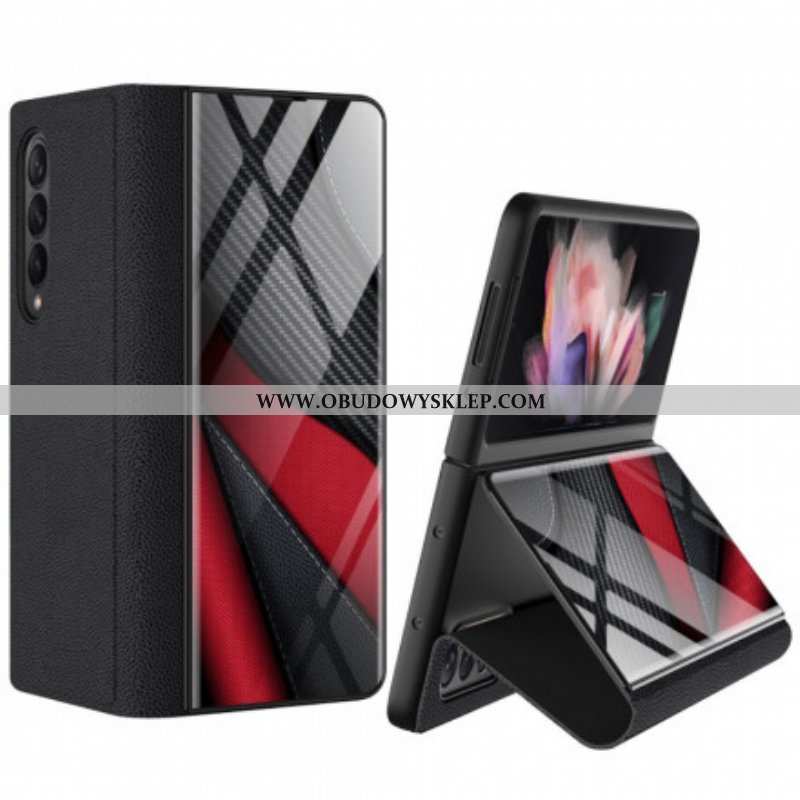 Etui Na Telefon do Samsung Galaxy Z Fold 3 5G Etui Folio Szkło Hartowane Gkk Carbon