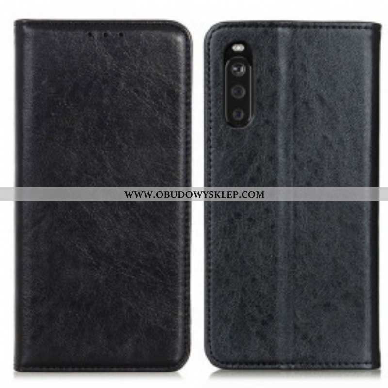 Etui Na Telefon do Sony Xperia 5 III Etui Folio Teksturowana Dwoina Skóry