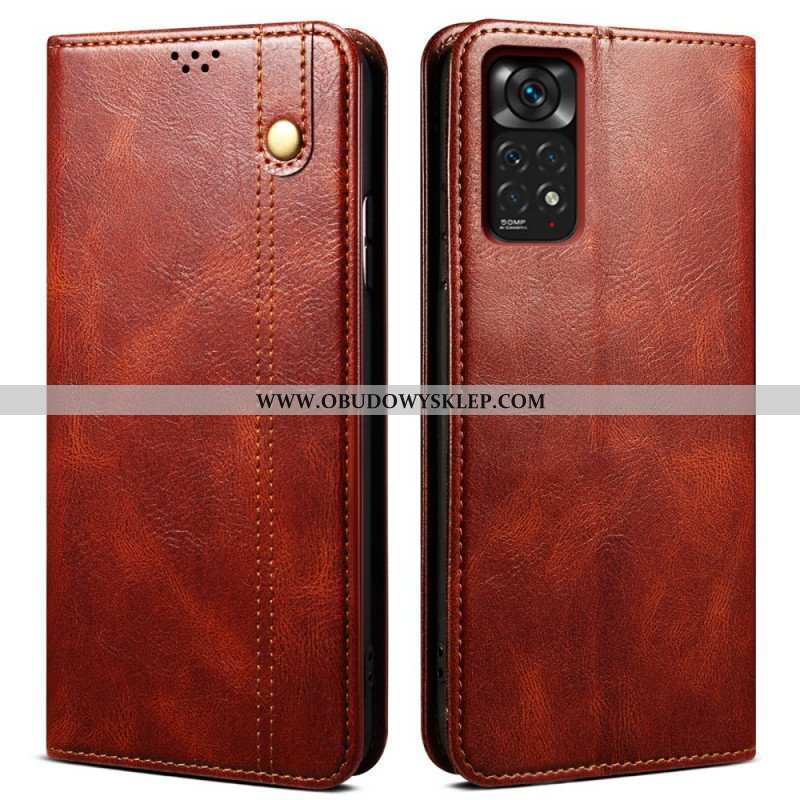 Etui Na Telefon do Xiaomi Redmi Note 11 / 11S Etui Folio Woskowana Sztuczna Skóra