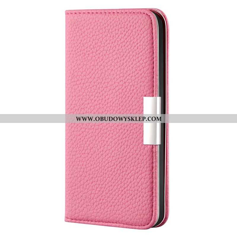 Etui Na Telefon do iPhone 13 Mini Etui Folio Liczi Ze Sztucznej Skóry Ultra Szykowny