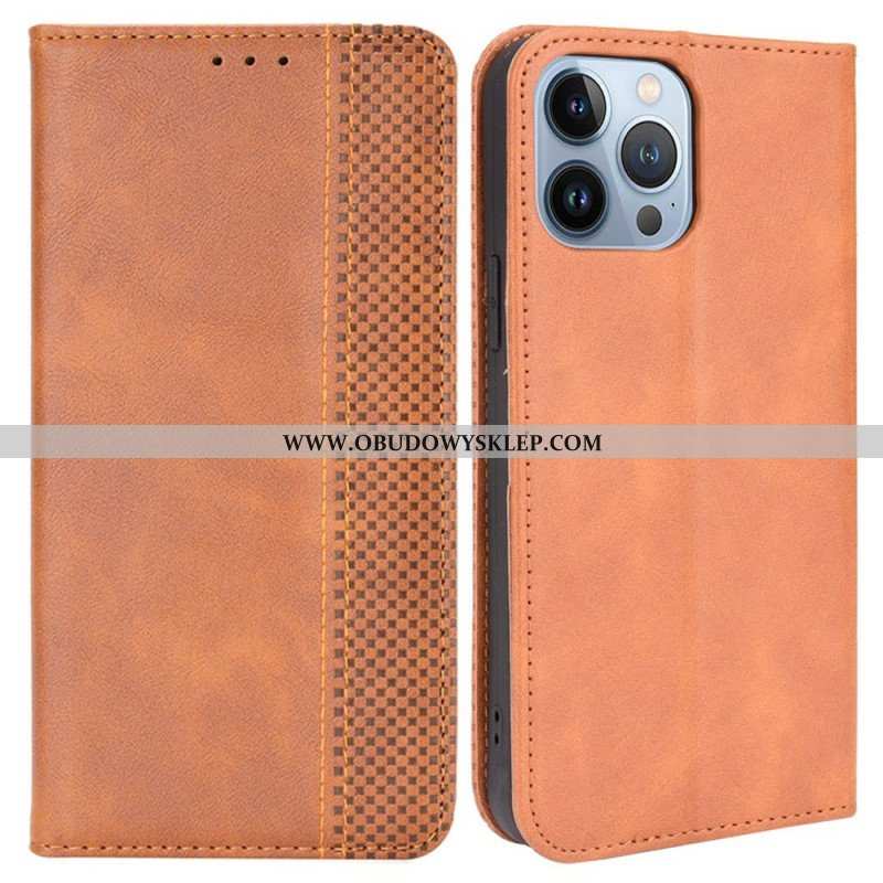 Etui Na Telefon do iPhone 14 Plus Etui Folio Stylizowany Efekt Skóry W Stylu Vintage