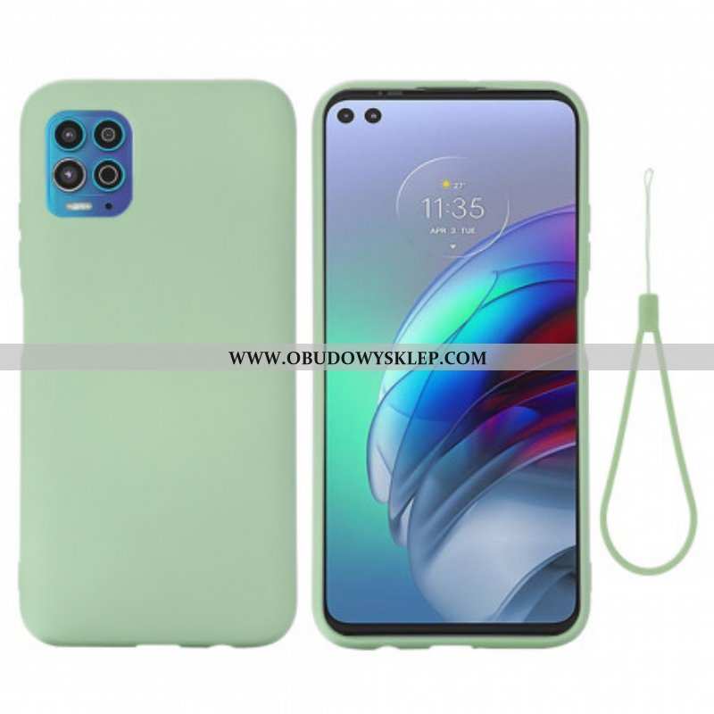 Etui do Moto G100 Płynny Silikon Ze Smyczą