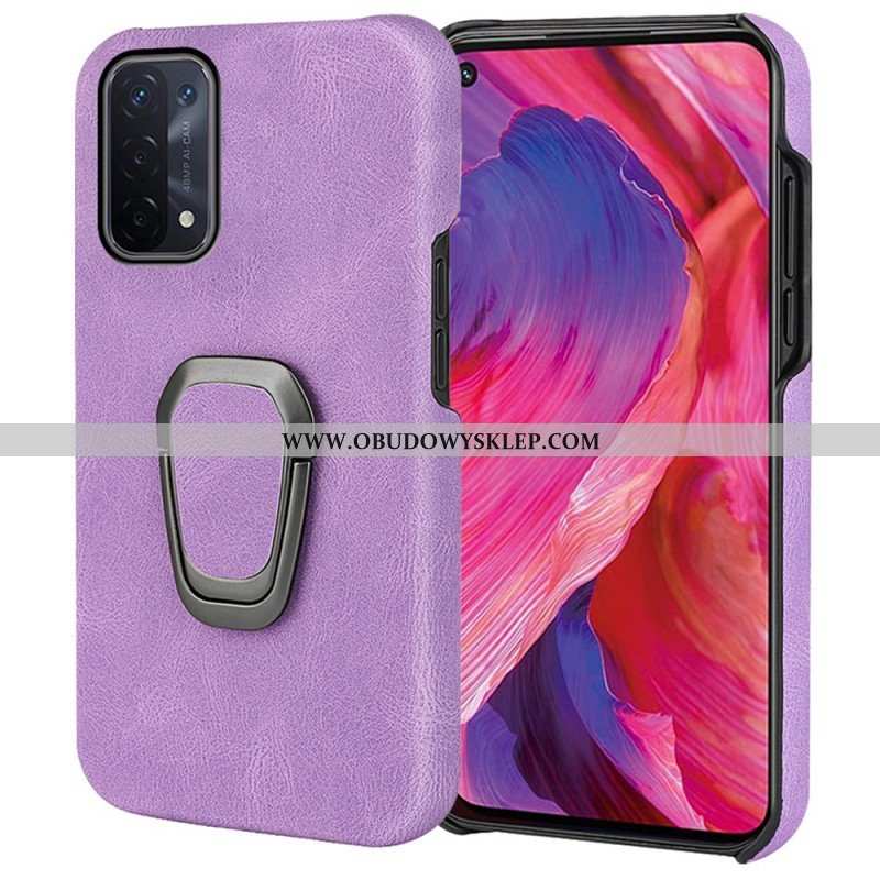 Etui do Oppo A54 5G / A74 5G Uchwyt Na Pierścionek Z Efektem Skóry