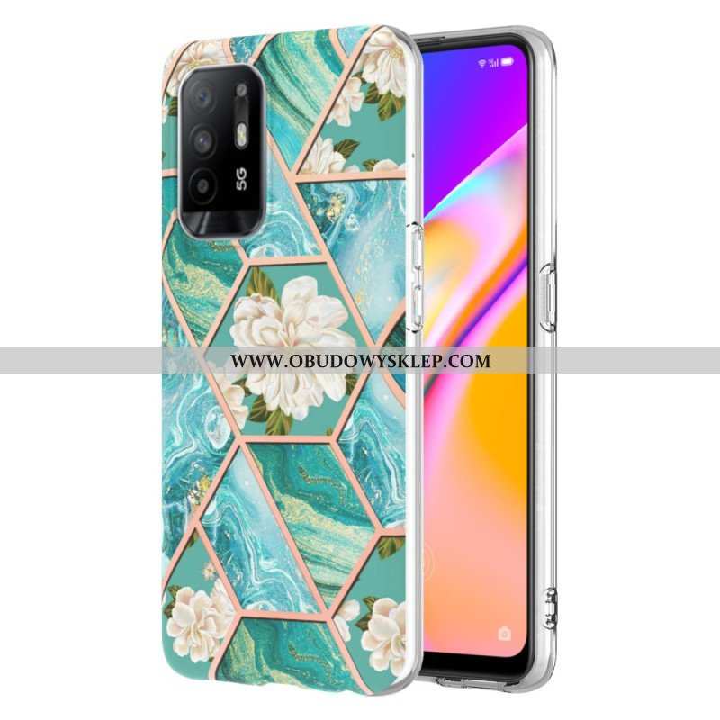 Etui do Oppo A94 5G Kolorowy Geometryczny Marmur