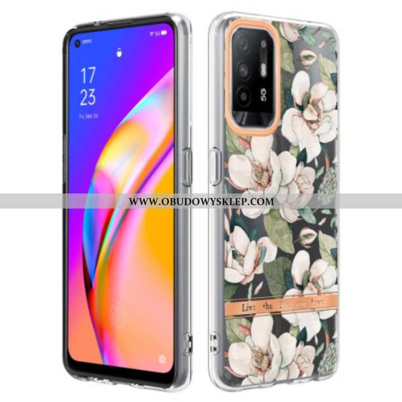 Etui do Oppo A94 5G Kwiaty Piwonii