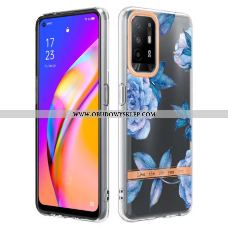 Etui do Oppo A94 5G Piwonie Kwiaty Bezszwowe