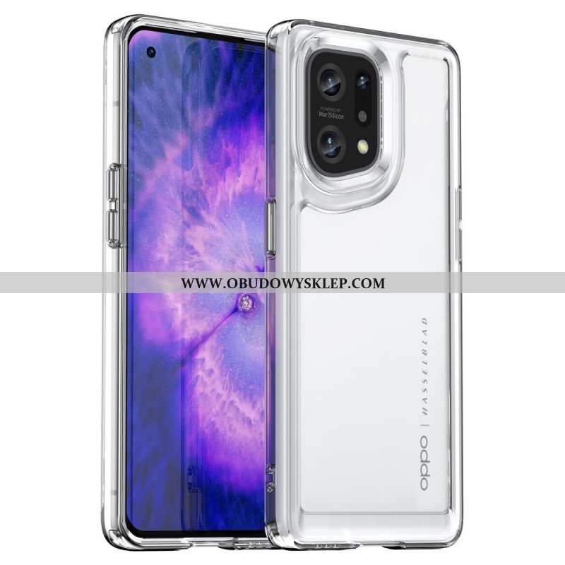 Etui do Oppo Find X5 Hybrydowe Przezroczyste Kolorowe Krawędzie