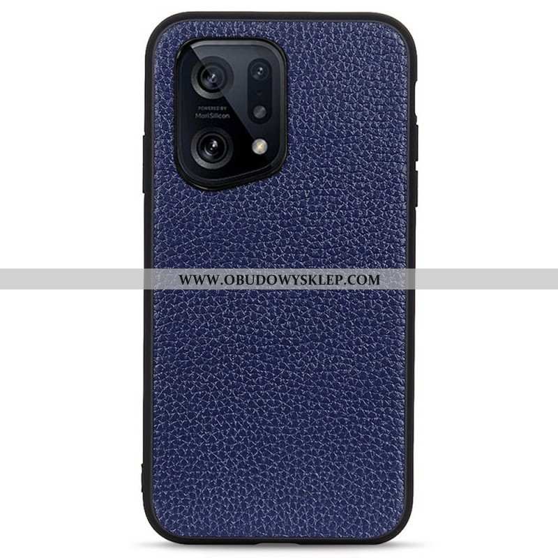 Etui do Oppo Find X5 Prawdziwa Skóra Litchi