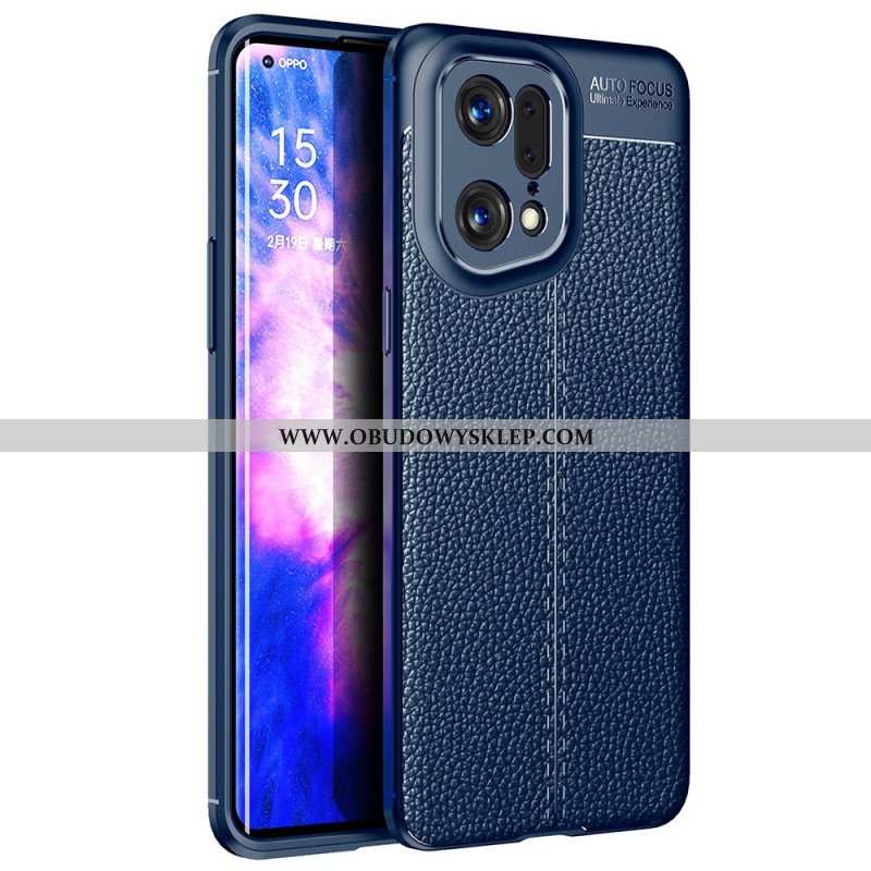 Etui do Oppo Find X5 Pro Efekt Skóry Liczi Z Podwójną Linią