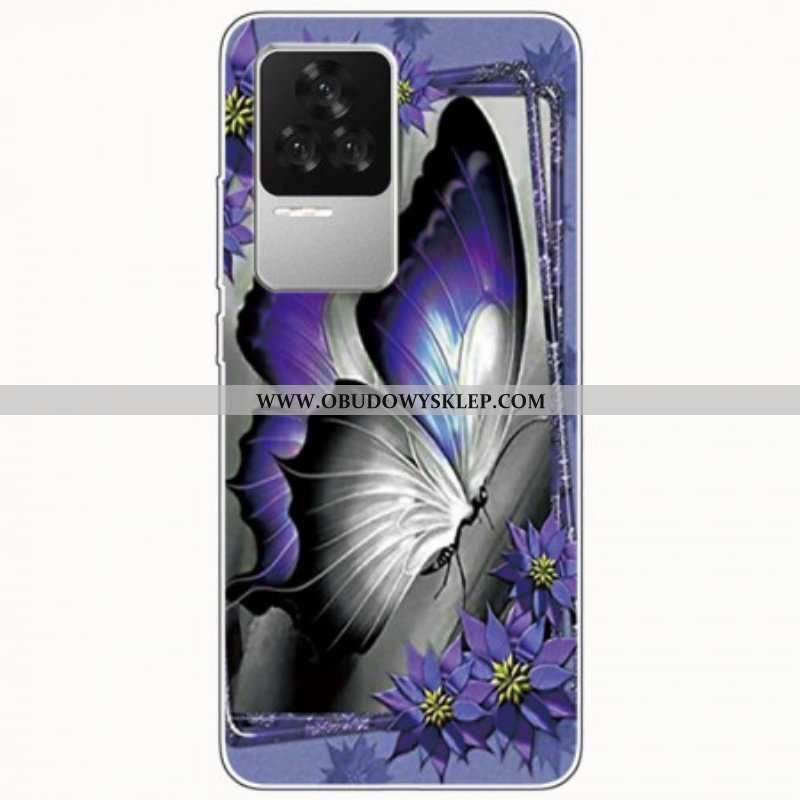 Etui do Poco F4 Fioletowy Motyl