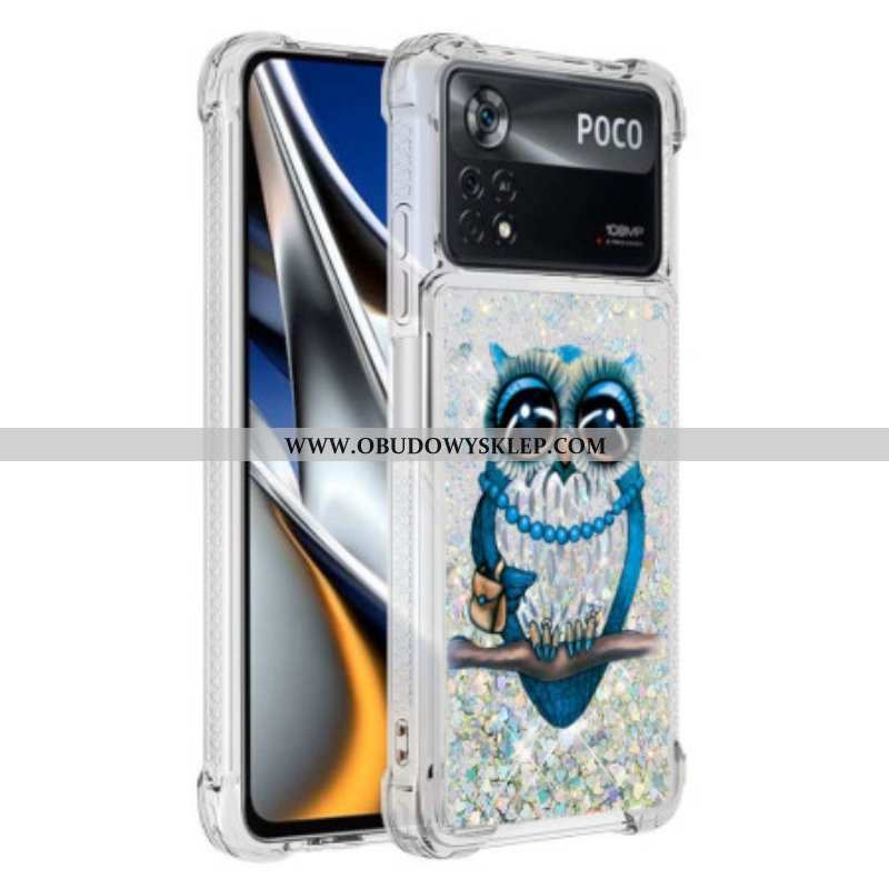 Etui do Poco X4 Pro 5G Pani Sowa Brokat