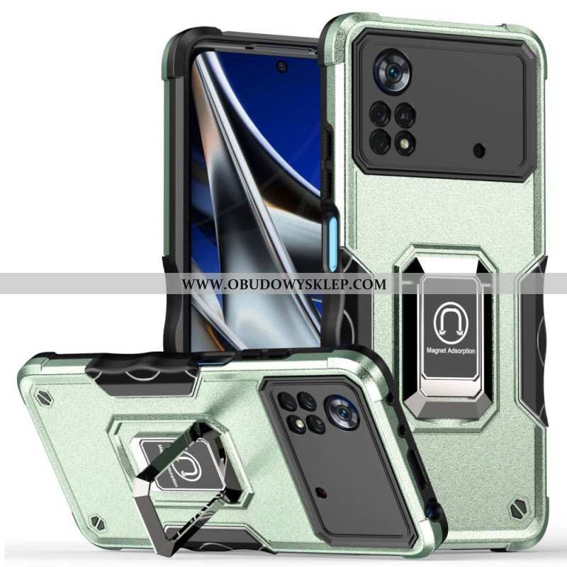 Etui do Poco X4 Pro 5G Wsparcie Pierścienia Z Efektem Metalu