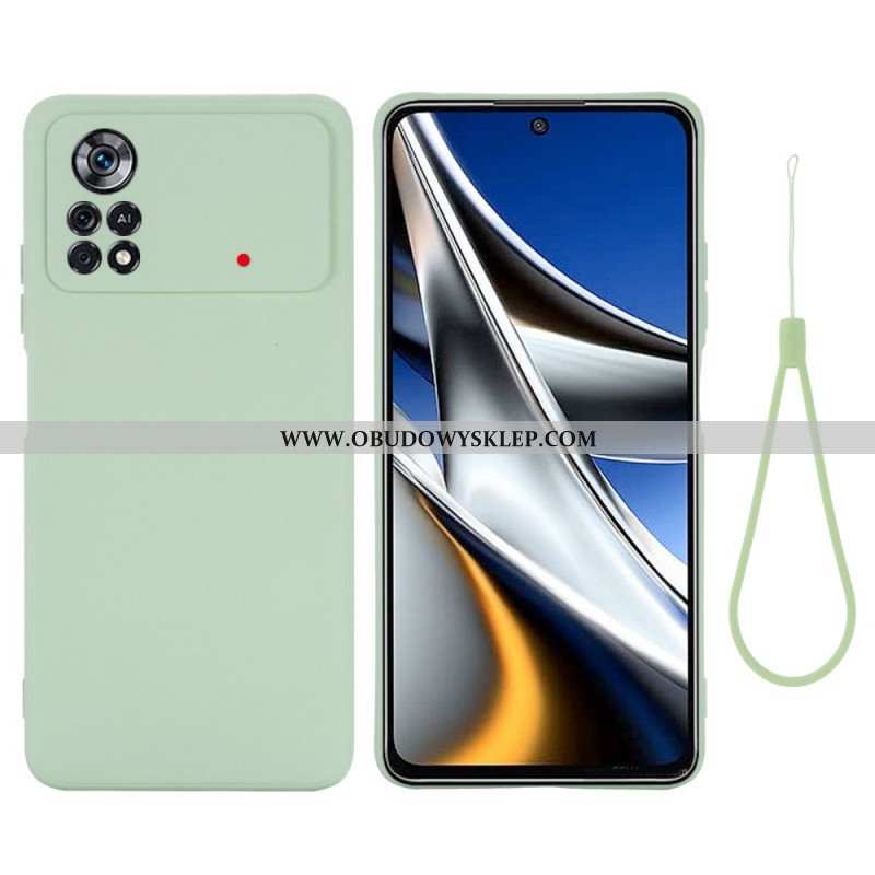 Etui do Poco X4 Pro 5G z Łańcuch Płynny Silikon W Paski